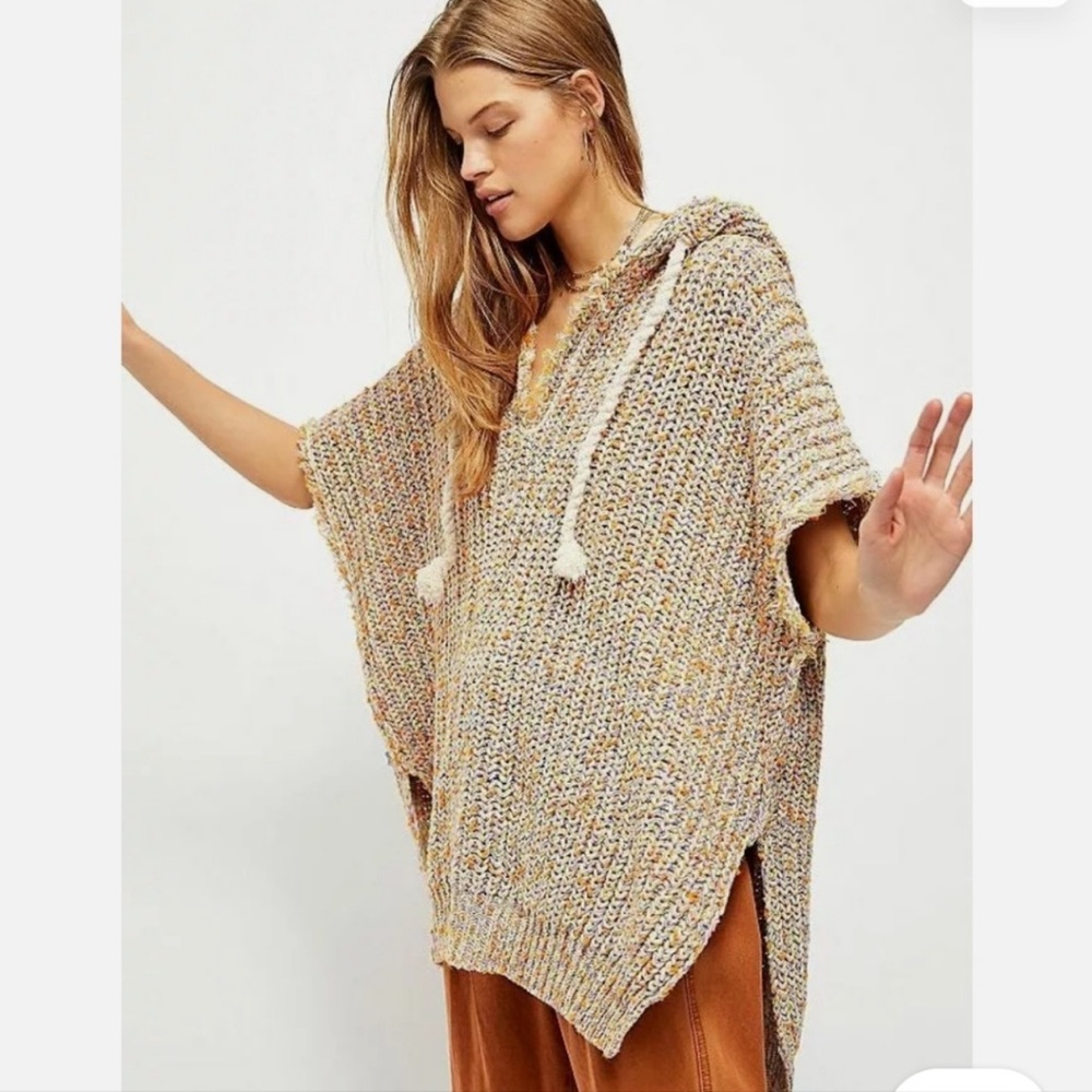 FREE PEOPLE: •RARE• LIMITED EDITION ELECTRIC AURA HOODED PONCHO/PULLOVER-NWT